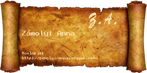 Zámolyi Anna névjegykártya
